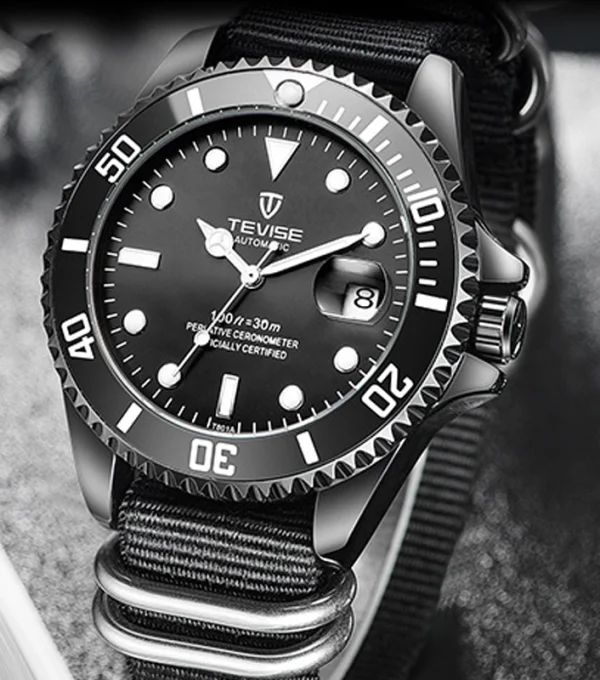 tevise_submariner_automatique_bracelet_tissu_tevise.fr